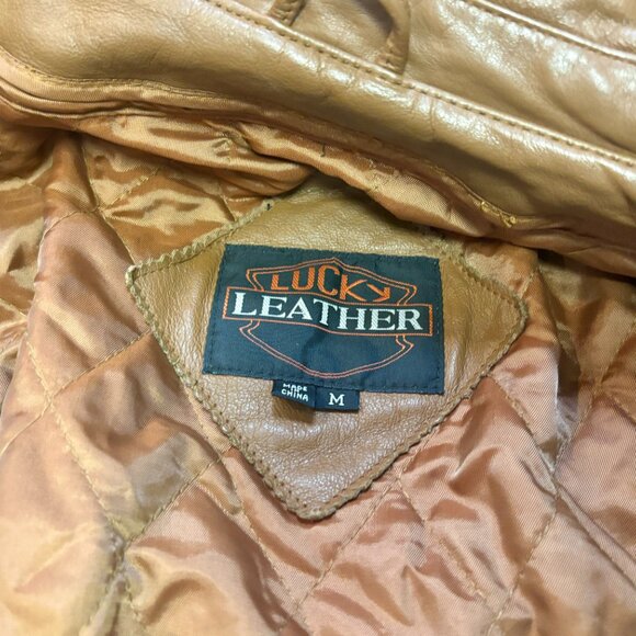 ~~LUCKY LEATHER VINTAGE Men's M UNIQUE Maxi 100% Leather BROWN Coat..VGUC!!!!.. - Picture 10 of 13